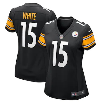 womens nike cody white black pittsburgh steelers game jerse